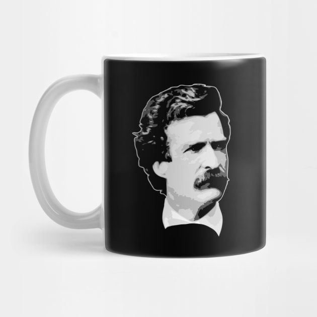 Mark Twain Black and White by Nerd_art